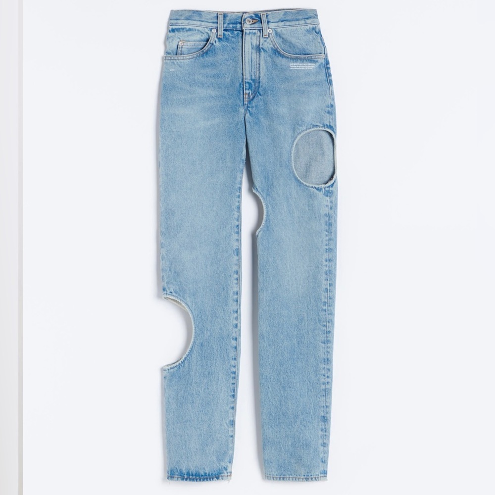 Off-White Meteor denim cut out jeans